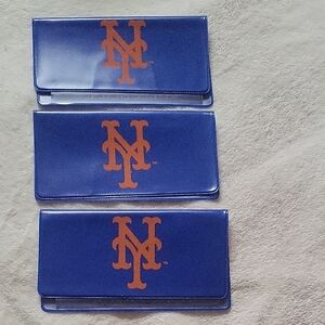 Blue and Orange Check  Holders with NY Mets Logo